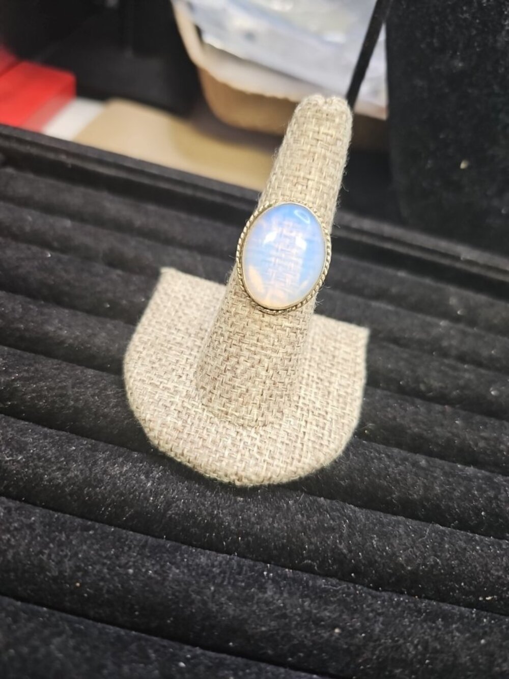 Ring Size 7.75 Silver Opalite